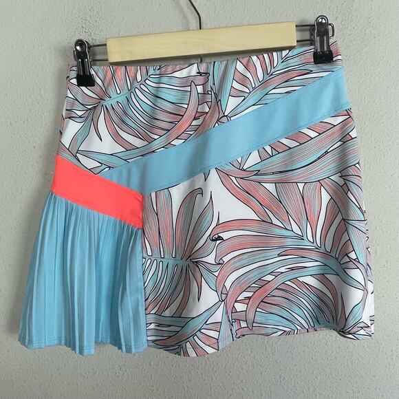 Tail Activewear Golf Skirt Skort Turquoise Flounce Pintuck Pleats Side Hip Sz XS - Picture 4 of 6